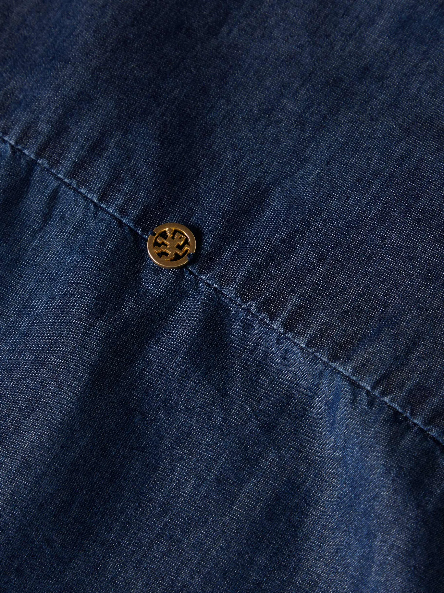 Camisa denim de manga curta