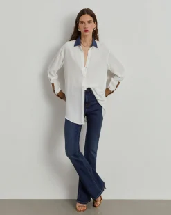 Camisa fluida tricolor