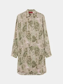 Camisa longa oversize com padrão abstrato