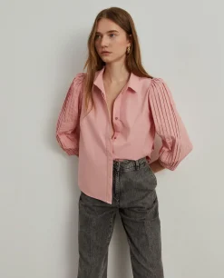 Camisa manga abalonada com nervuras