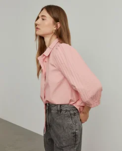 Camisa manga abalonada com nervuras