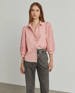 Camisa manga abalonada com nervuras