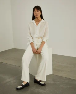 Camisa manga comprida com linho