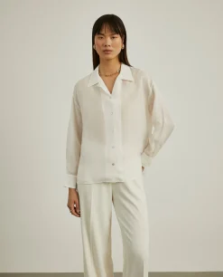 Camisa manga comprida com linho