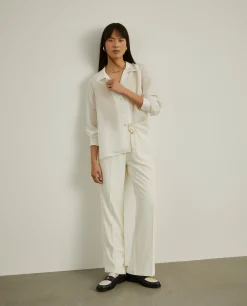 Camisa manga comprida com linho