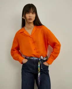 Camisa manga comprida com linho