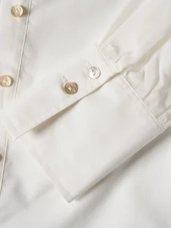 Camisa mangas transparentes em liocel e algodão