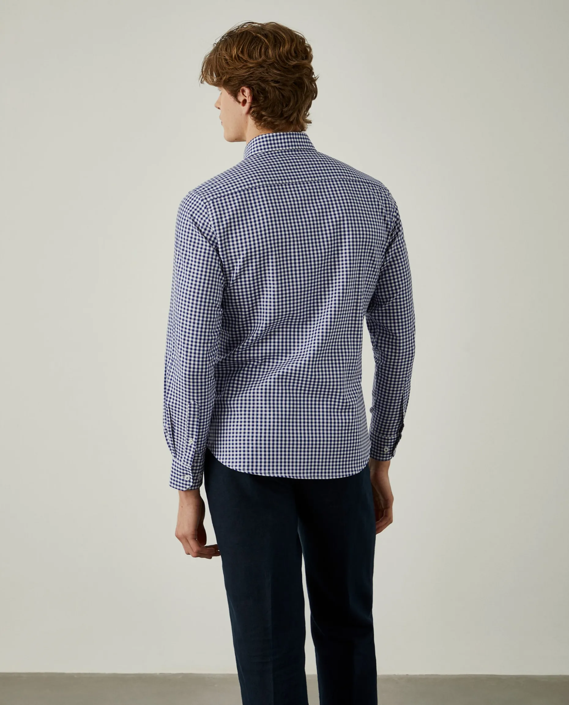 Camisa oxford aos quadrados slim fit