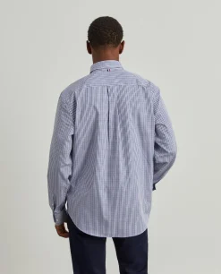 Camisa para homem regular fit de algodão com riscas