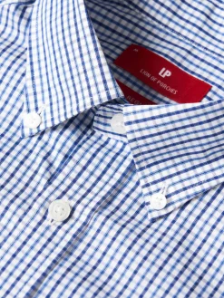 Camisa para homem regular fit de algodão com riscas