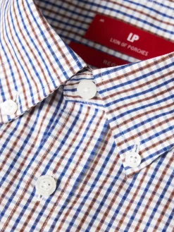 Camisa para homem regular fit de algodão com riscas