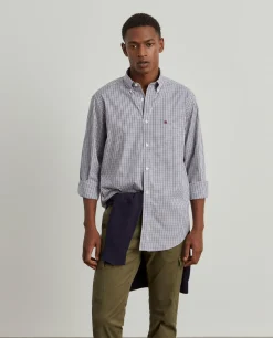 Camisa para homem regular fit de algodão em cor lisa