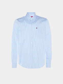 Camisa regular fit com padrão de riscas