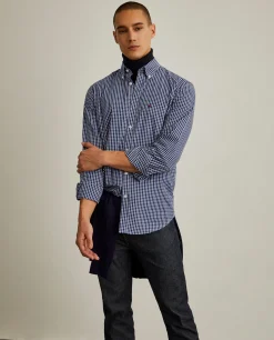 Camisa regular fit com padrão de xadrez