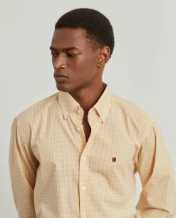 Camisa regular fit com padrão de quadrados