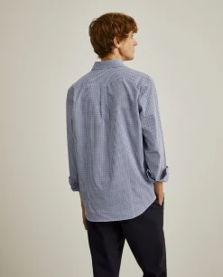 Camisa regular fit com padrão de quadrados