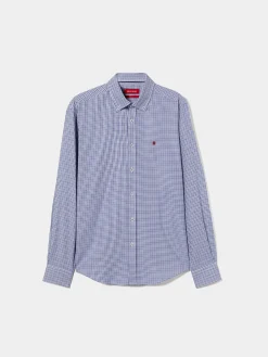 Camisa regular fit com padrão de quadrados