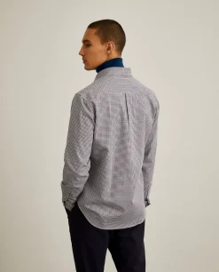 Camisa regular fit com padrão de quadrados