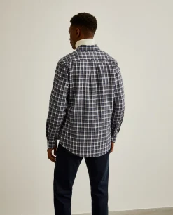Camisa regular fit com padrão de xadrez
