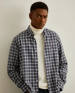 Camisa regular fit com padrão de xadrez