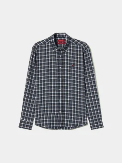 Camisa regular fit com padrão de xadrez