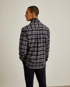 Camisa regular fit com padrão de xadrez