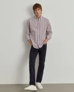 Camisa regular fit com padrão de riscas