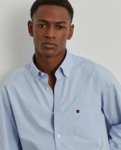 Camisa regular fit de algodão em cor lisa