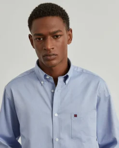 Camisa regular fit de algodão em cor lisa