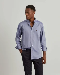 Camisa regular fit em tecido oxford