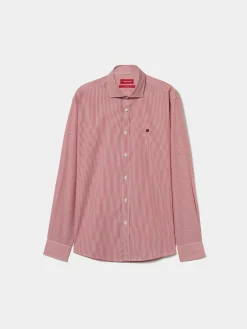 Camisa regular fit às riscas