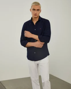Camisa slim fit 100% algodão