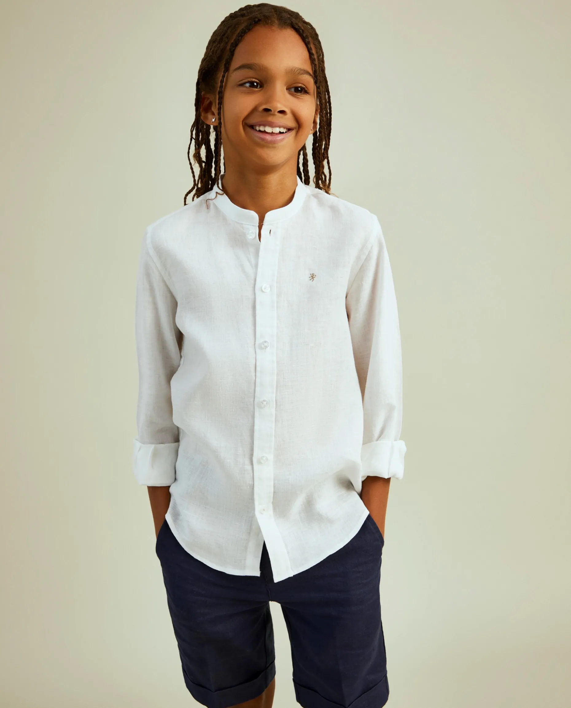 Camisa slim fit 100% linho