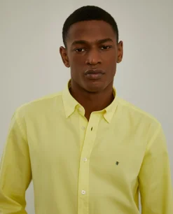 Camisa slim fit algodão garment dye