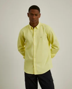 Camisa slim fit algodão garment dye