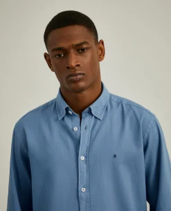 Camisa slim fit algodão garment dye