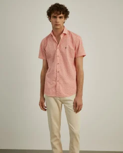 Camisa slim fit com flores