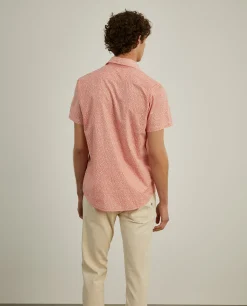 Camisa slim fit com flores