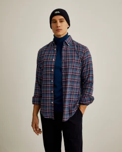 Camisa slim fit com padrão de xadrez