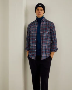 Camisa slim fit com padrão de xadrez