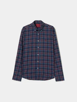 Camisa slim fit com padrão de xadrez