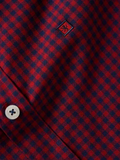 Camisa slim fit com padrão de quadrados
