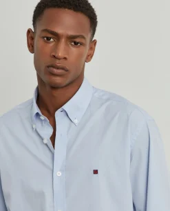 Camisa slim fit de algodão em cor lisa