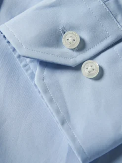 Camisa slim fit de algodão em cor lisa