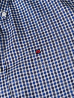 Camisa slim fit de algodão com padrão de xadrez