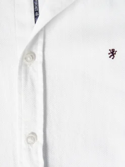 Camisa slim fit de algodão garment dye