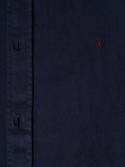 Camisa slim fit de algodão garment dye