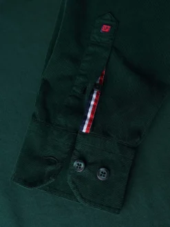 Camisa slim fit de bombazine em cor lisa