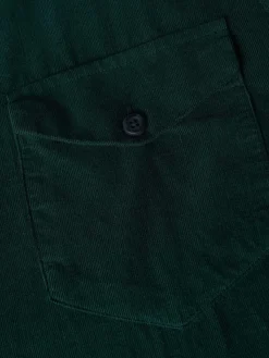 Camisa slim fit de bombazine em cor lisa