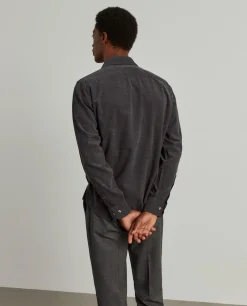 Camisa slim fit de bombazine